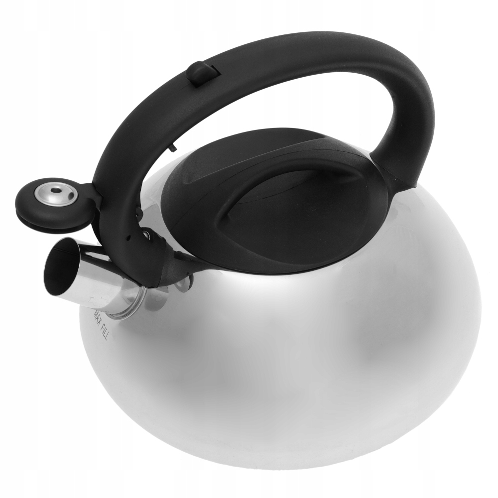 CZAJNIK Stalowy Błyszczący 3l GRUBE 3xDNO Z Gwizdkiem INDUKCJA Gaz 1022