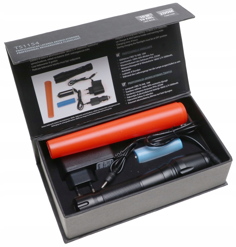 LATARKA CREE T6 XML 10W LED ZOOM NAKŁADKA 1154