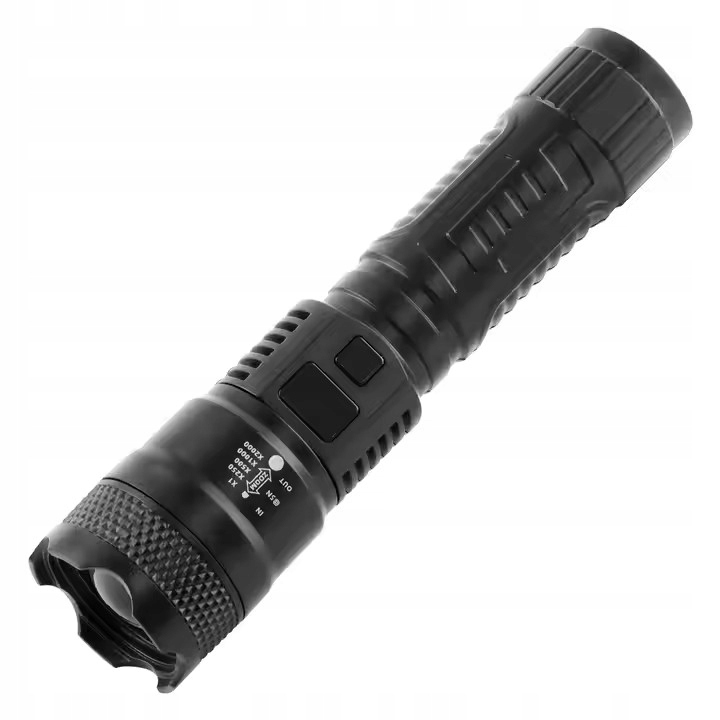 LATARKA LED MOCNA Z Wyświetlaczem Taktyczna MOCNA USB ZOOM A6635