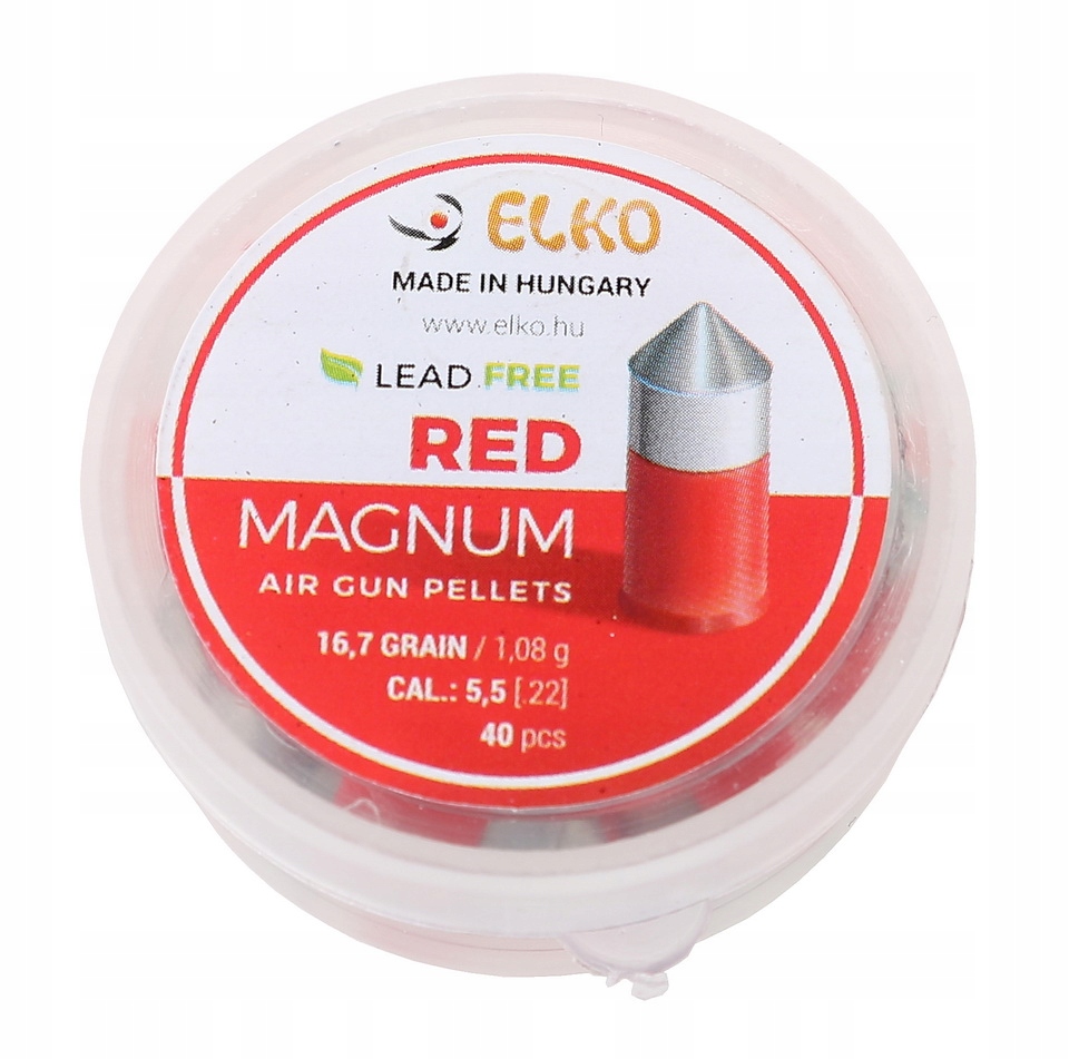 ŚRUT Stalowo TEFLONOWY 5,5mm Czerwony 40szt OSTRY