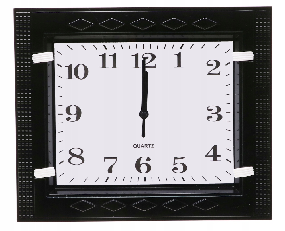 ZEGAR ŚCIENNY 26,5x22cm Prostokątny CZARNY A5901