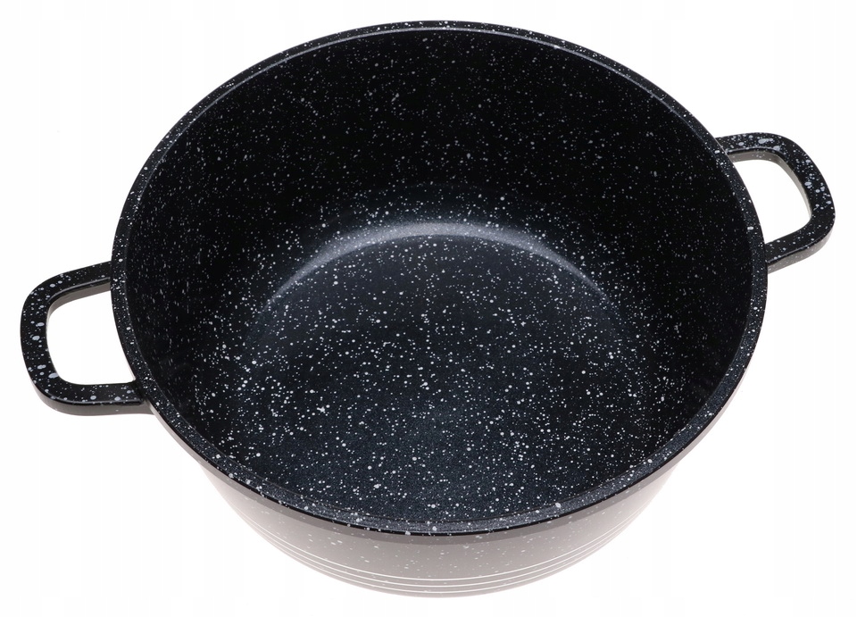 GARNEK MARMUROWY Czarny 26cm INDUKCJA 5,2l 2156