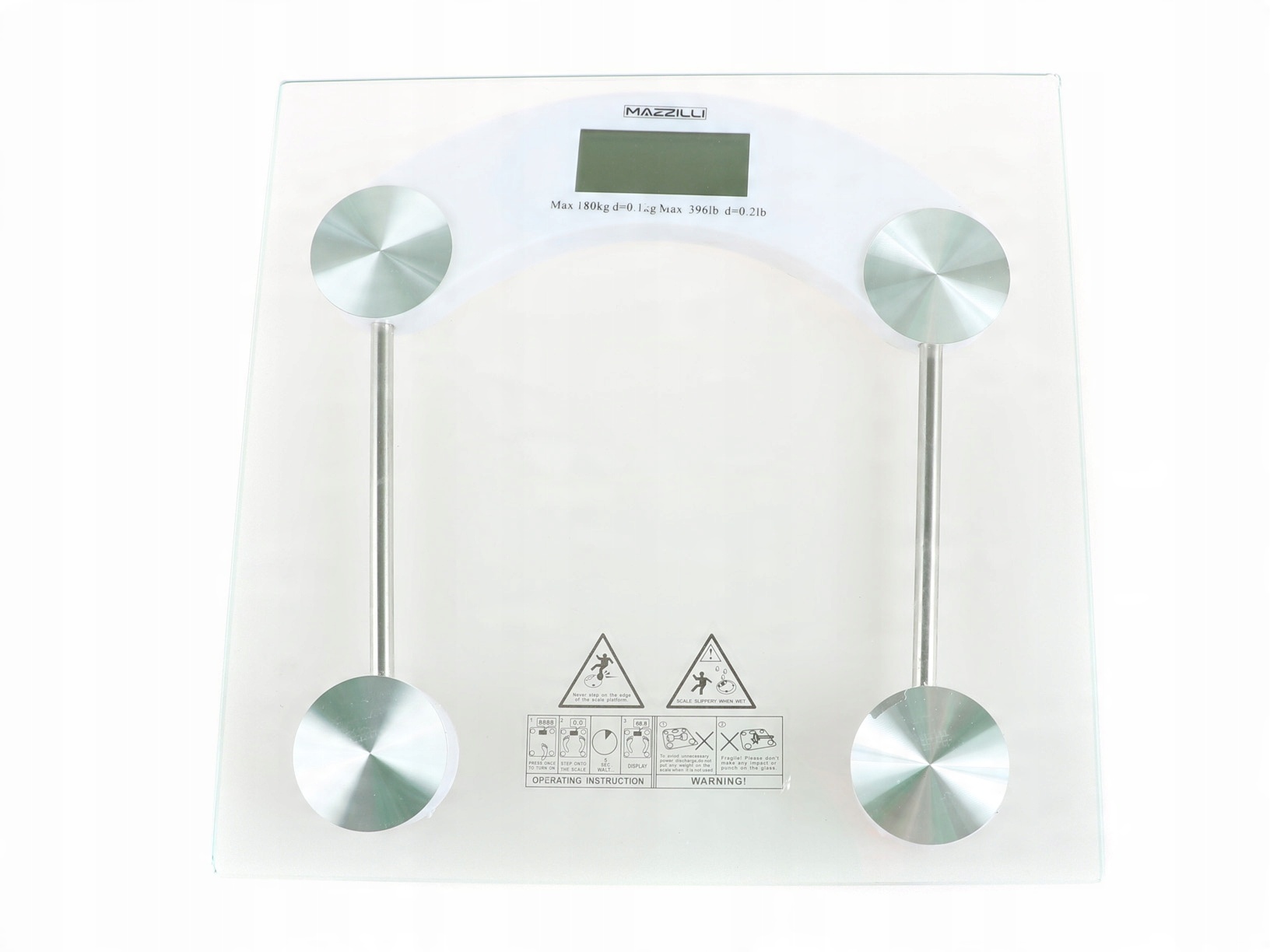 WAGA ŁAZIENKOWA Elektroniczna Szklana LCD Płaska 180kg 100g 1519