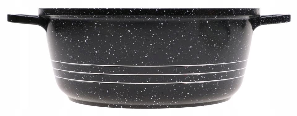 GARNEK MARMUROWY Czarny 26cm INDUKCJA 5,2l 2156