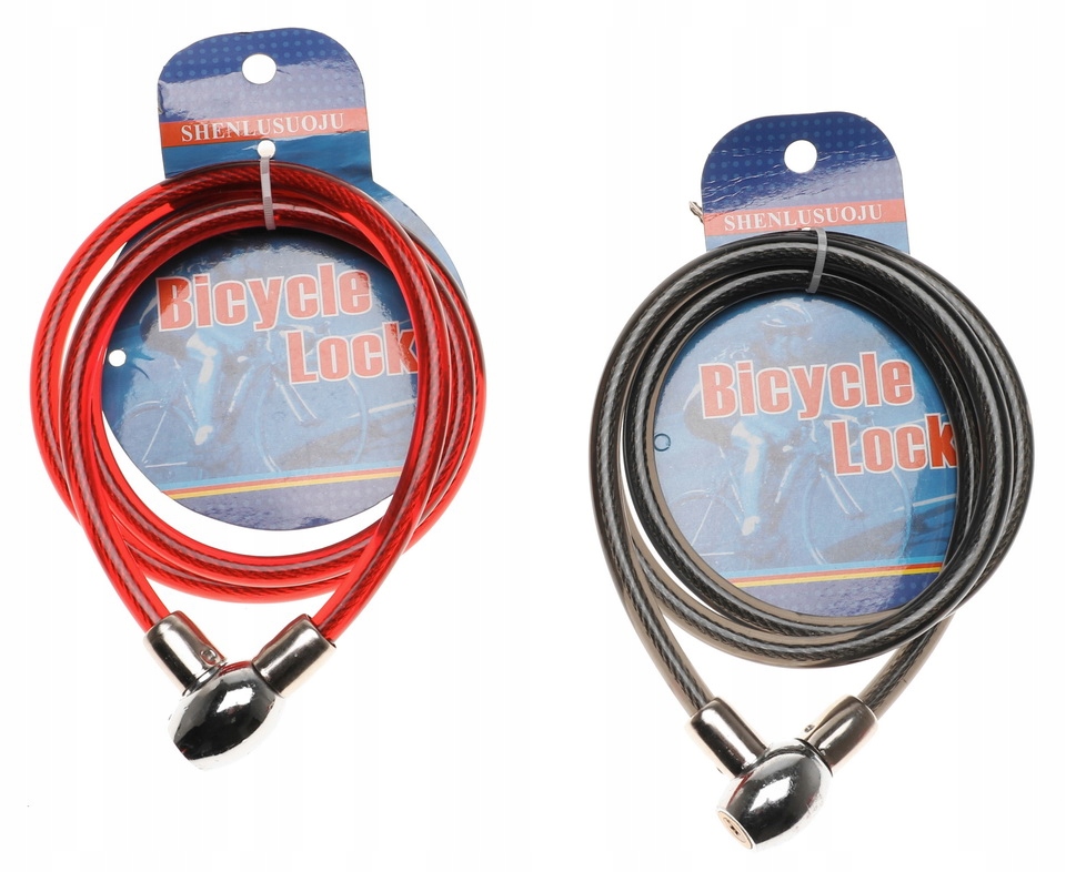 ZAPIĘCIE ROWEROWE Linka Do ROWERU Blokada Zatrzask Zabezpieczenie 9855