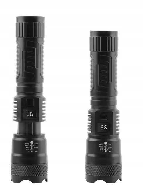 LATARKA LED MOCNA Z Wyświetlaczem Taktyczna MOCNA USB ZOOM A6635