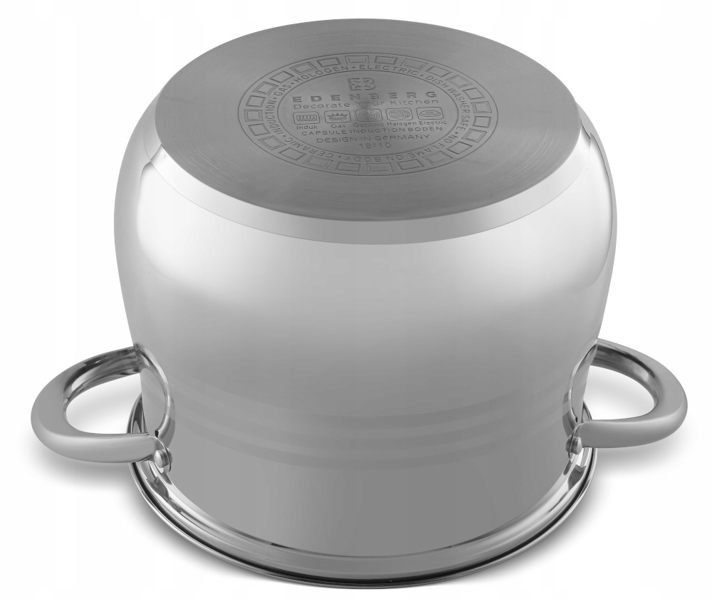 GARNEK STALOWY Z Pokrywką Głęboki Wysoki Beczułka 8,8l 24cm 534