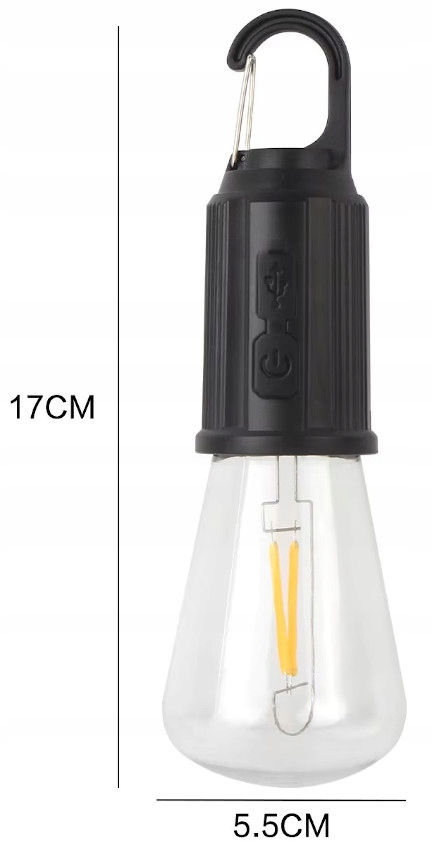 ŻARÓWKA Latarka LED Lampa Kempingowa Do Garażu PIWNICY Z Haczykiem 3133