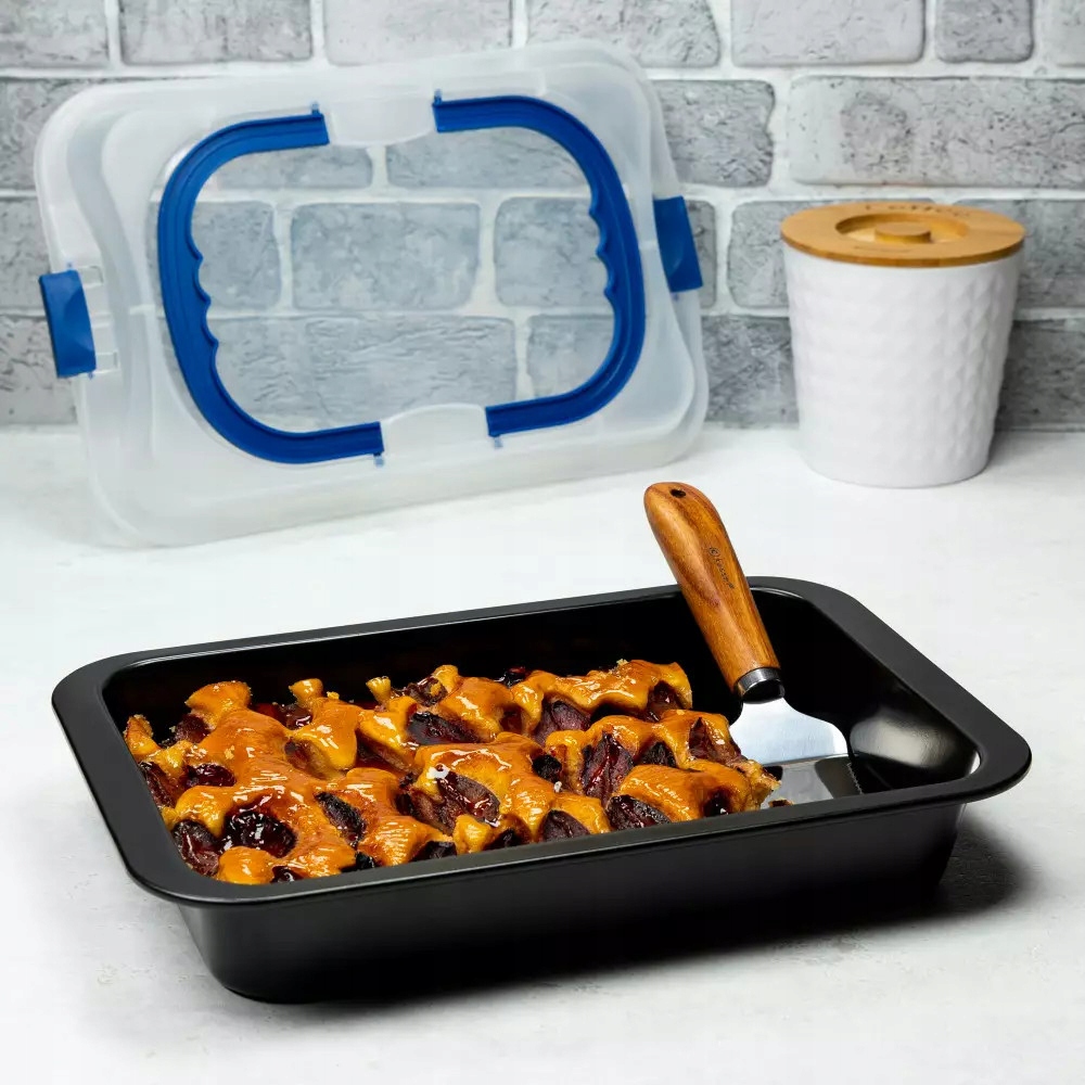 Forma do PIECZENIA Ciast Sernika Mięs Blacha Z Pokrywką KLIPSEM Uchwyt 4197