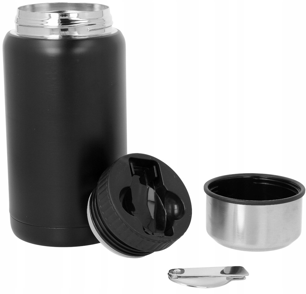 TERMOS OBIADOWY Menażka 0,75L POJEMNIK Na ZUPĘ Żywność Obiad Z ŁYŻKĄ 3571