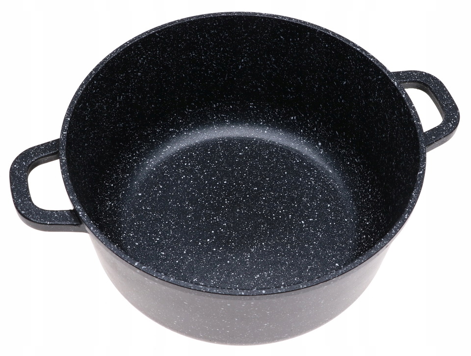 GARNEK MARMUROWY Czarny 24cm INDUKCJA 4,5l 9005