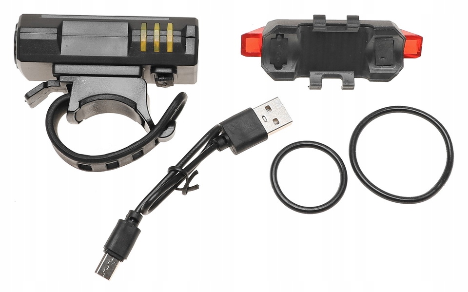 LAMPKI Rowerowe Światło OŚWIETLENIE Latarka PRZÓD TYŁ Zestaw Lampek 6256