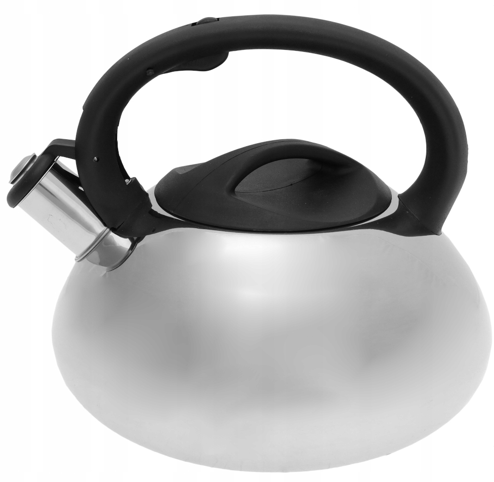 CZAJNIK Stalowy Błyszczący 3l GRUBE 3xDNO Z Gwizdkiem INDUKCJA Gaz 1022