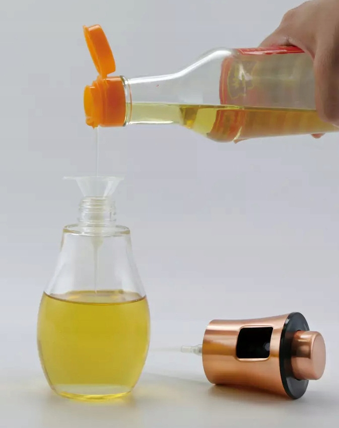 SPRYSKIWACZ do OLEJU Oliwy Octu Dozownik w SPRAYU Z LEJKIEM Miedziany 1725