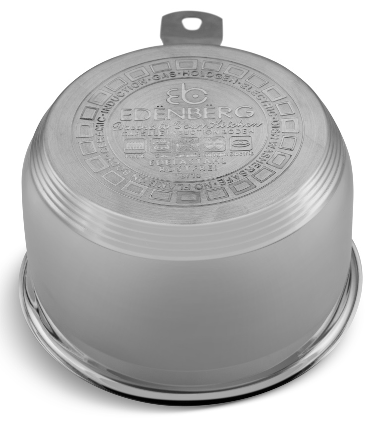 RONDEL Stalowy Garnek GRUBE 5x DNO z POKRYWKĄ 1,9L 16cm 6013