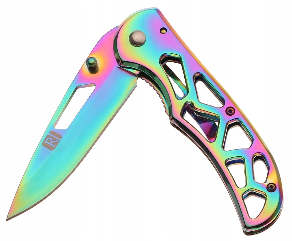 NÓŻ MYŚLIWSKI Scyzoryk Składany Turystyczny RAINBOW 180611