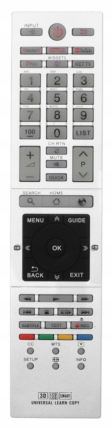 PILOT Do TV Telewizora TOSHIBA LED LCD 3D SMART Netflix Youtube 1625