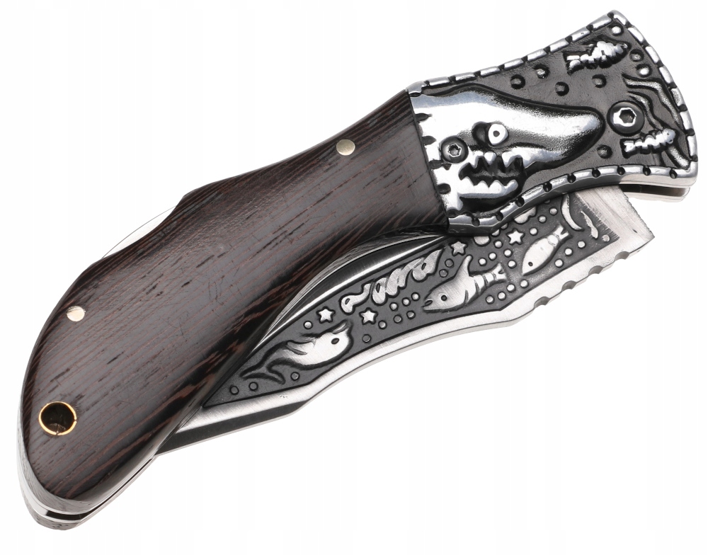 NÓŻ MYŚLIWSKI Scyzoryk Składany Turystyczny Rekin N246