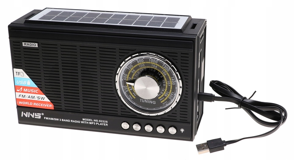 Radio PRZENOŚNE SOLARNE Głośnik Bluetooth Latarka