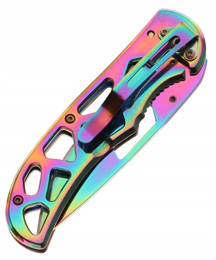 NÓŻ MYŚLIWSKI Scyzoryk Składany Turystyczny RAINBOW 180611