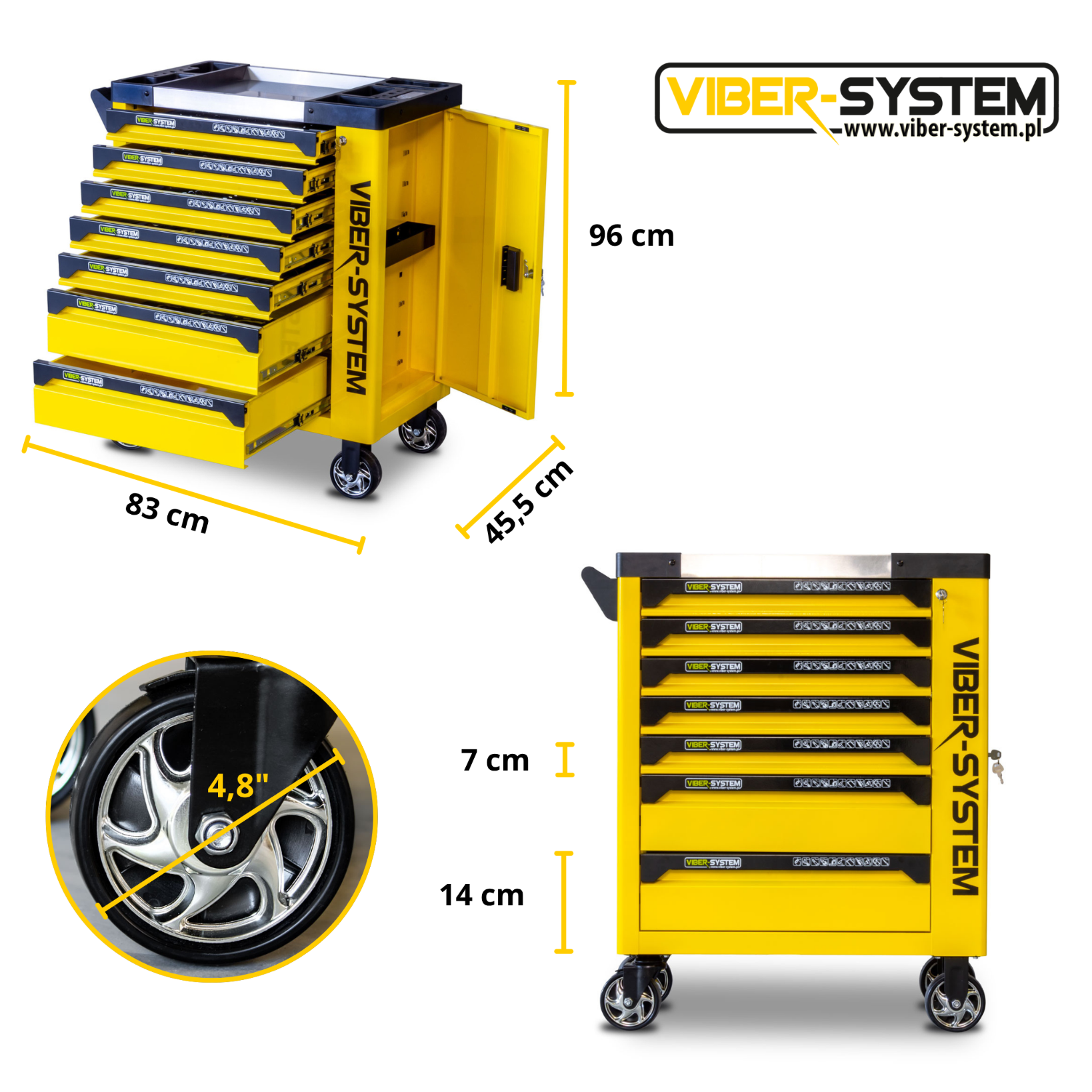 Szafka warsztatowa Viber-System SZN7N - profesjonalny wózek narzędziowy