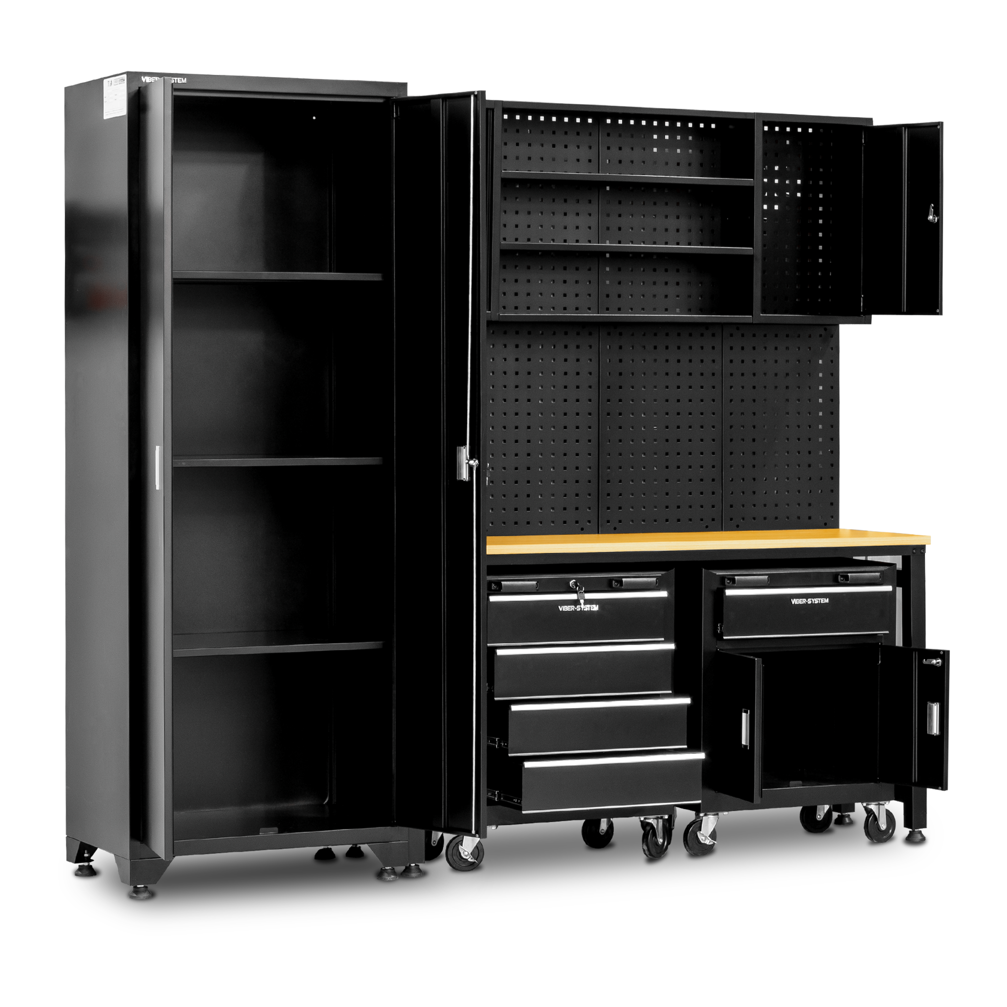 SZ102 Zestaw modułowych mebli warsztatowych z szafkami jezdnymi