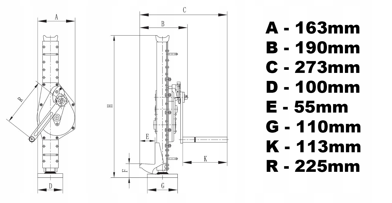 KORBOWY PODNOŚNIK MECHANICZNY MASZYNOWY 1,5T PK1,5