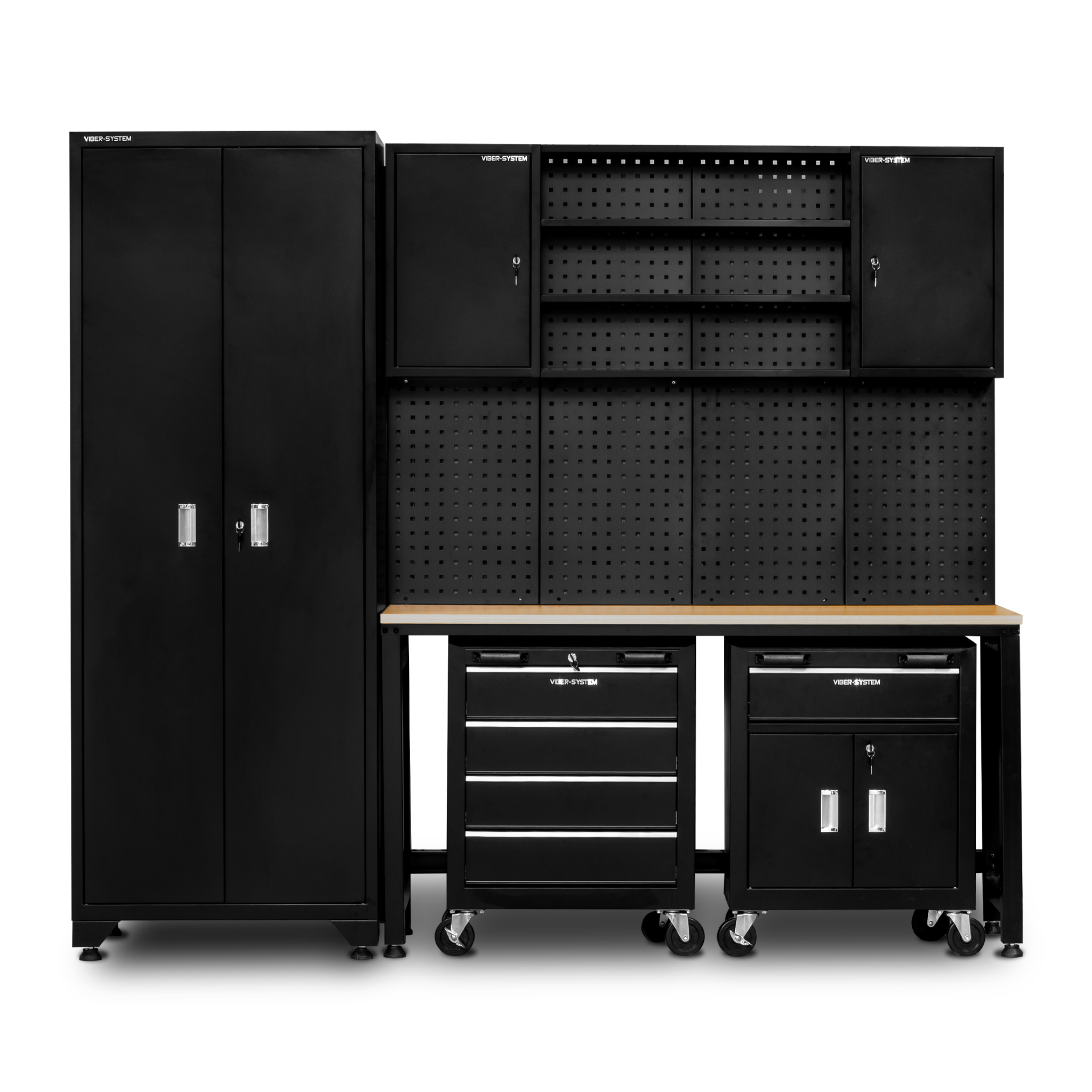 SZ102 Zestaw modułowych mebli warsztatowych z szafkami jezdnymi