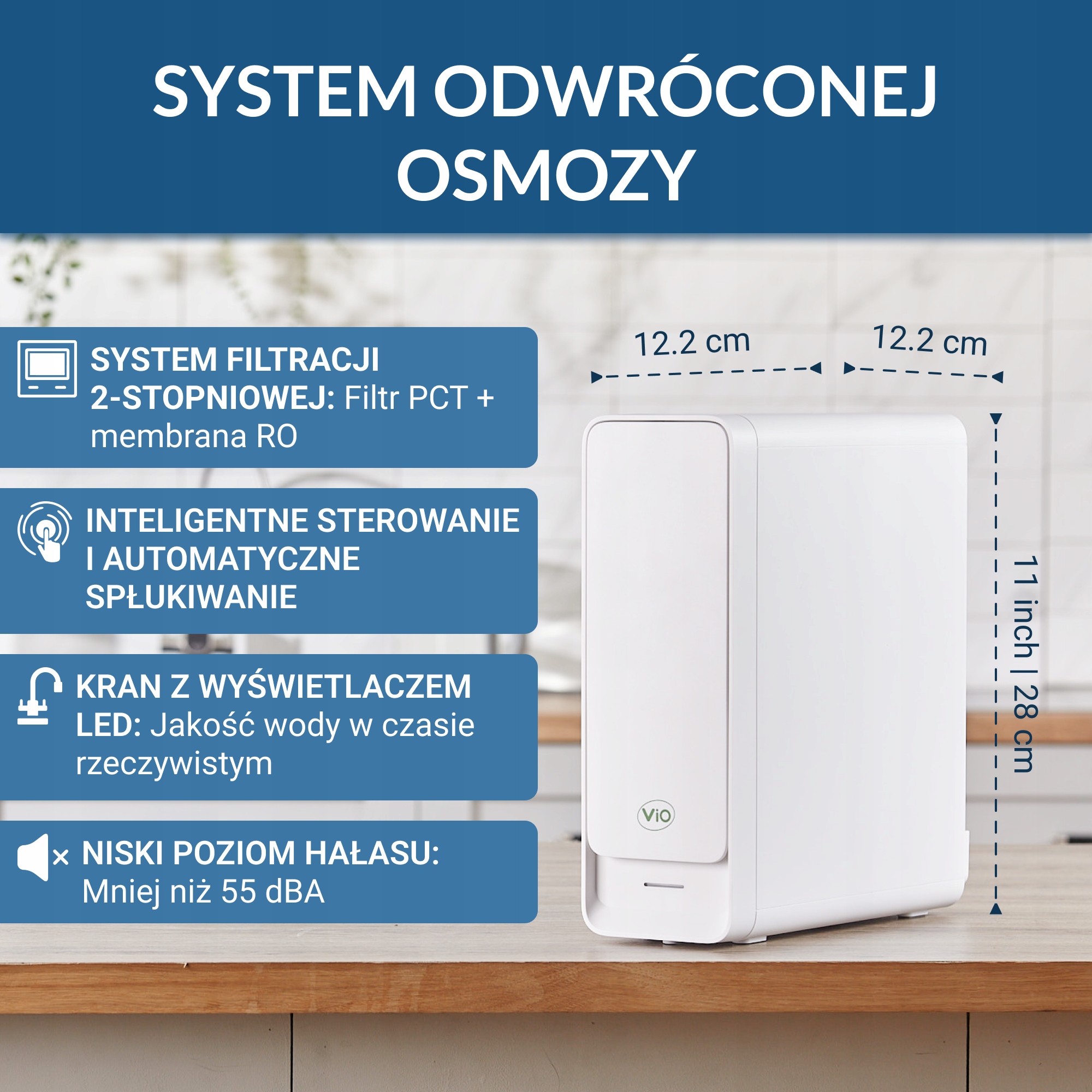 SYSTEM ODWRÓCONA OSMOZA VIO AW-RB26 800 Т z SMART-KRANEM WYDAJNOŚĆ 2 l/m