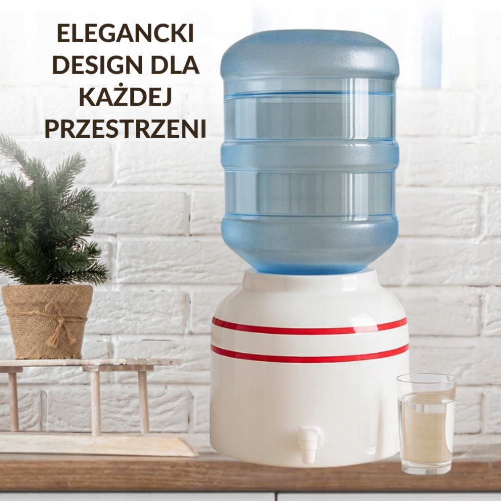 Ceramiczny Dystrybutor Wody ViO CD-02 - Czerwony Pasek Zestaw Basic