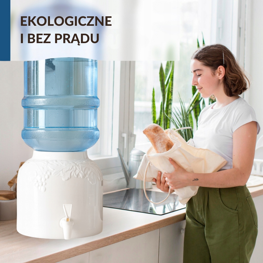 Ceramiczny Dystrybutor Wody ViO CD-02 Biały Winogron Zestaw Basic