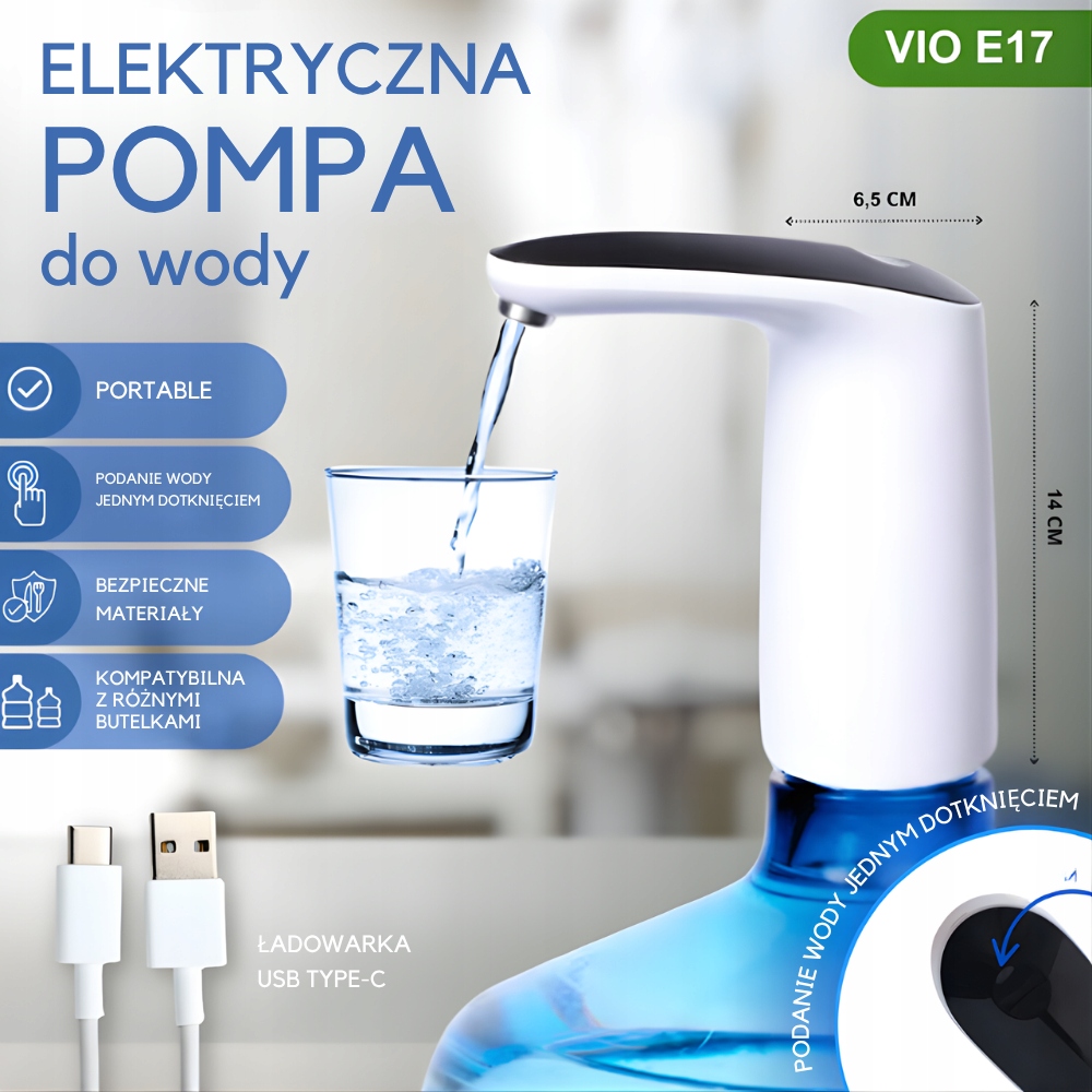 Dozownik Do Wody ViO E17 Elektryczny Dystrybutor Wody USB Pompka