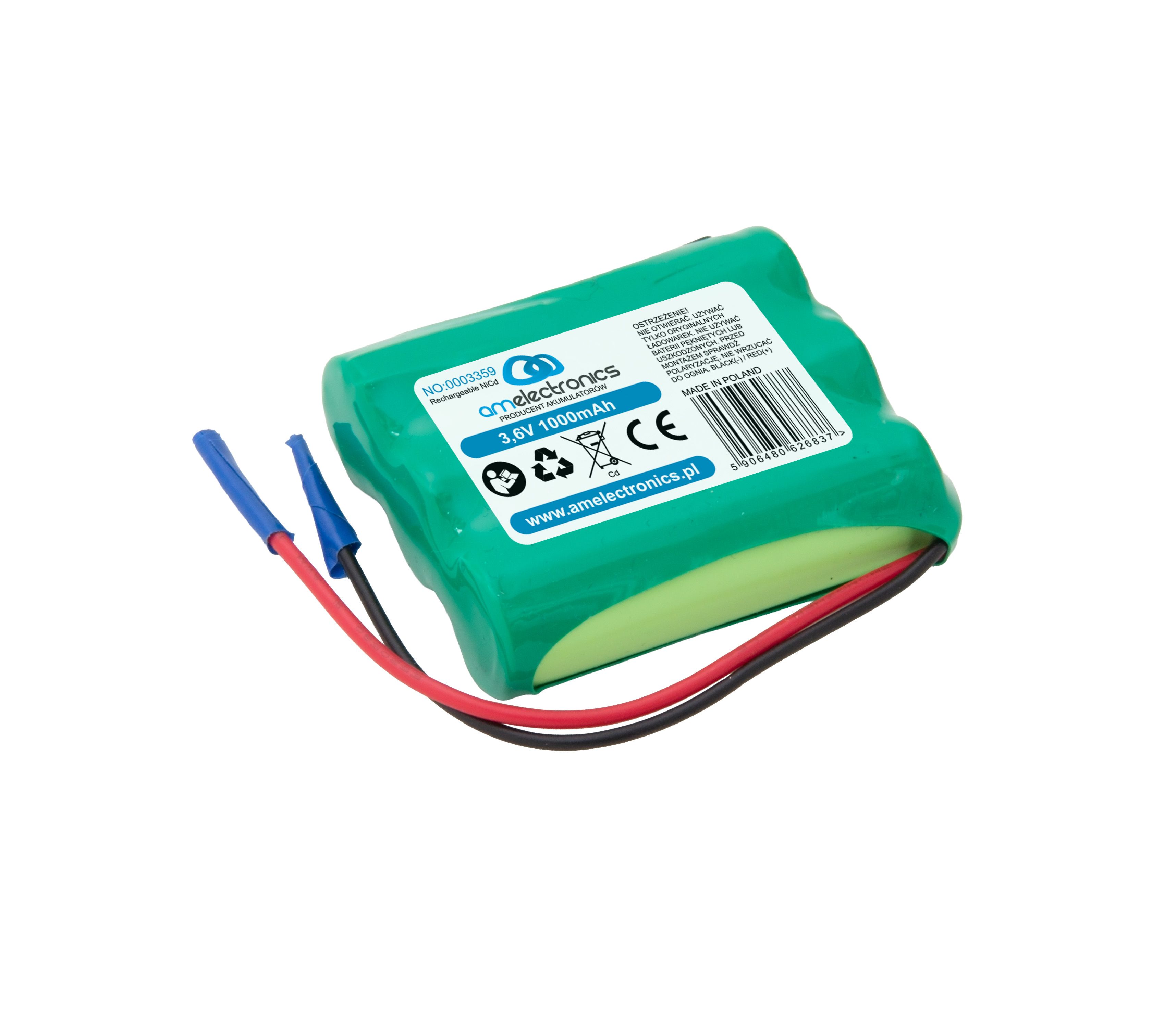 PAKIET AKUMULATORA 3,6V 1000MAH NI-CD AA KABLE (3359)