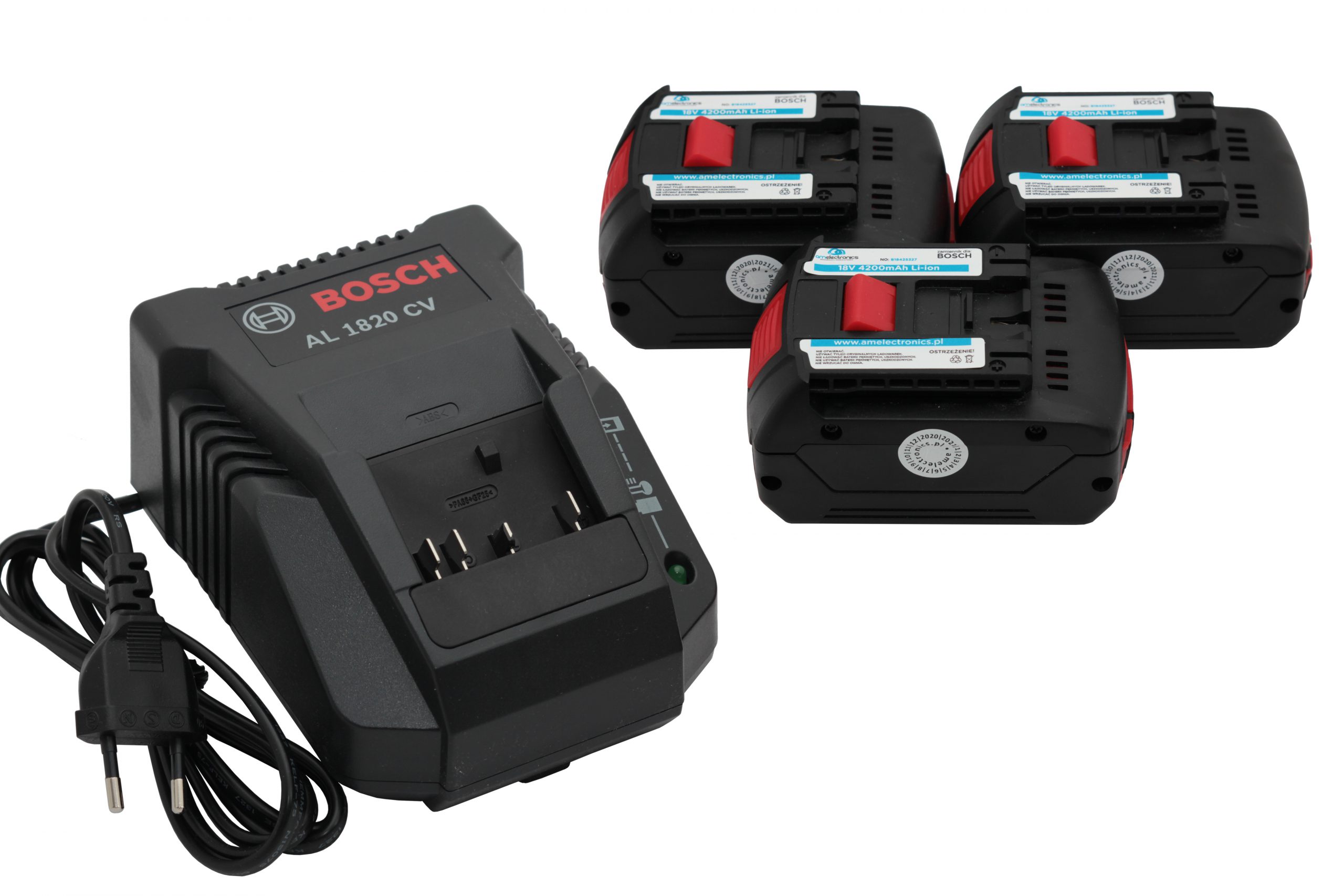 ŁADOWARKA BOSCH AL 1820 CV + 3 AKU 18V 4,2Ah