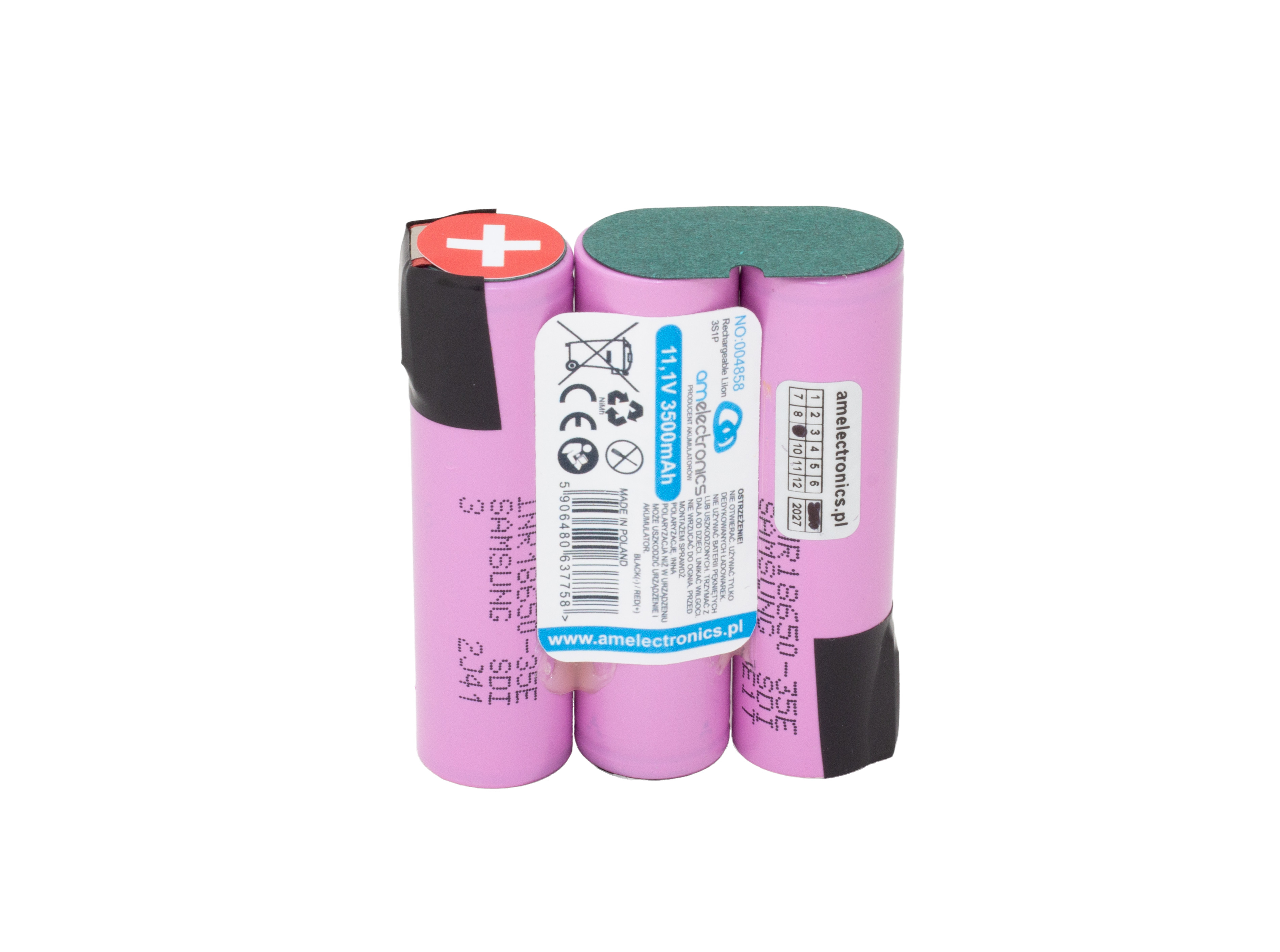 Pakiet akumulatorów 18650 11,1V 3S1P 3500mAh LI-IO (4858)