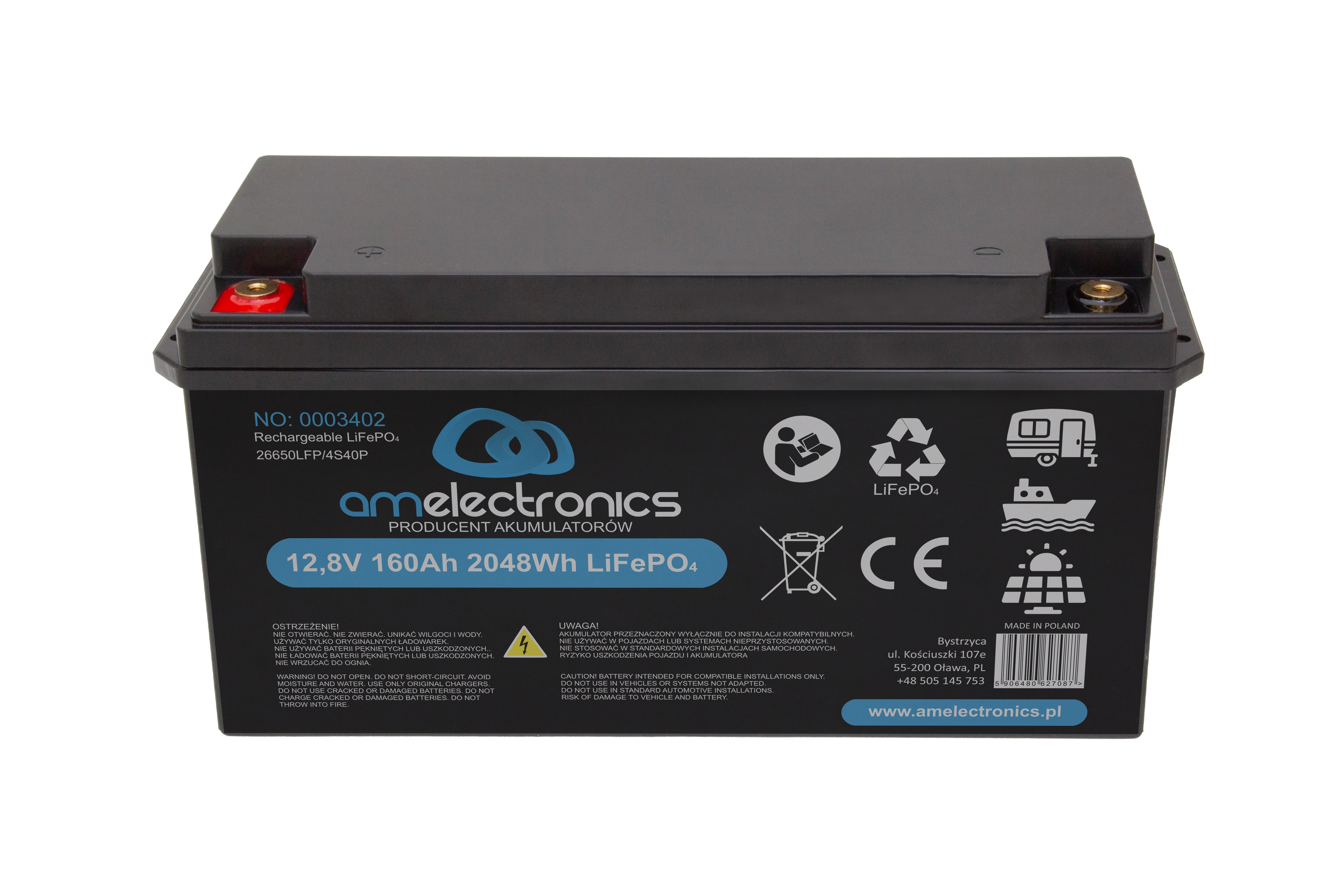 Akumulator 12,8V 160Ah LiFePO4 (3402)