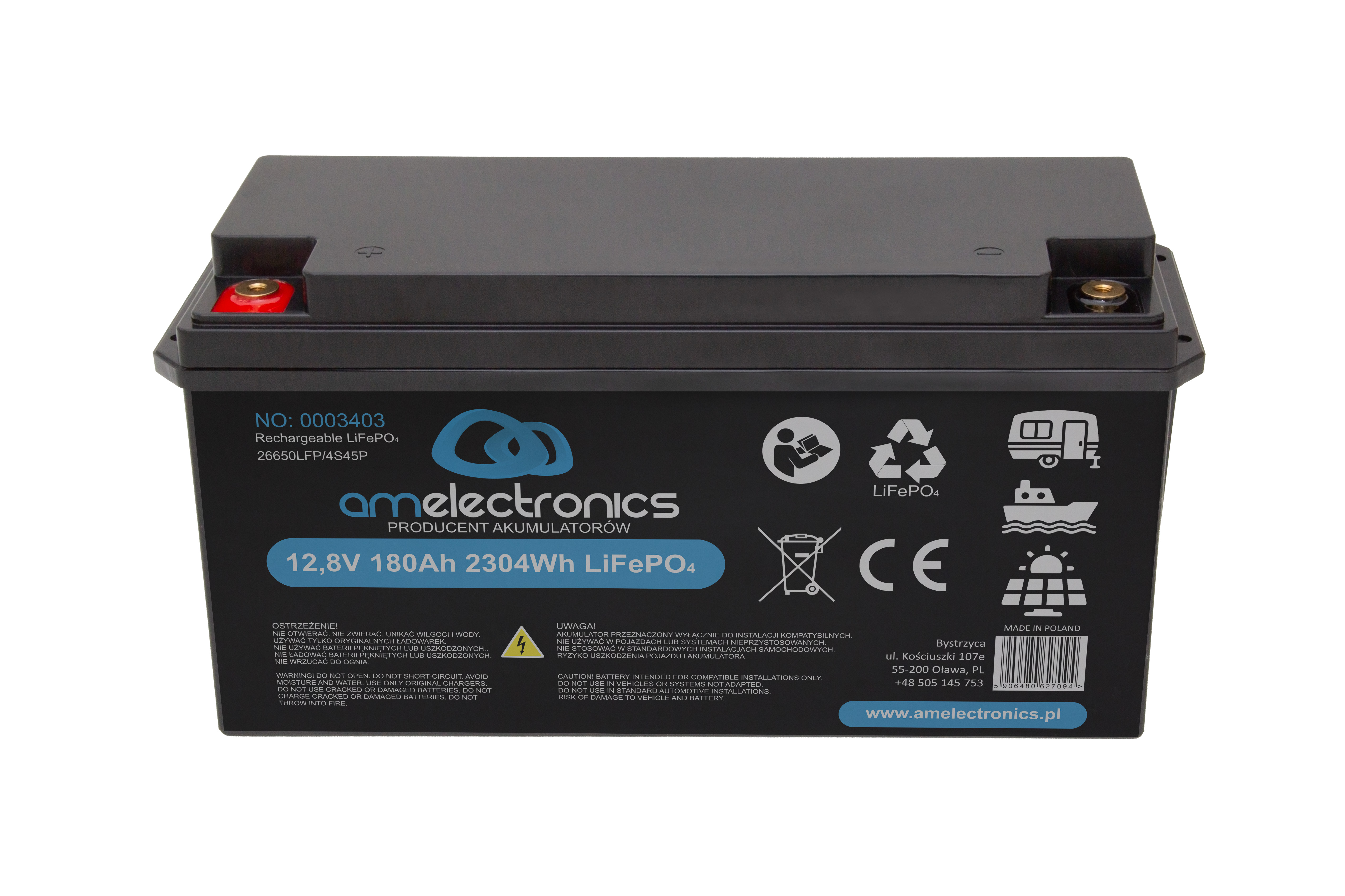 Akumulator 12,8V 180Ah LiFePO4 (3403)