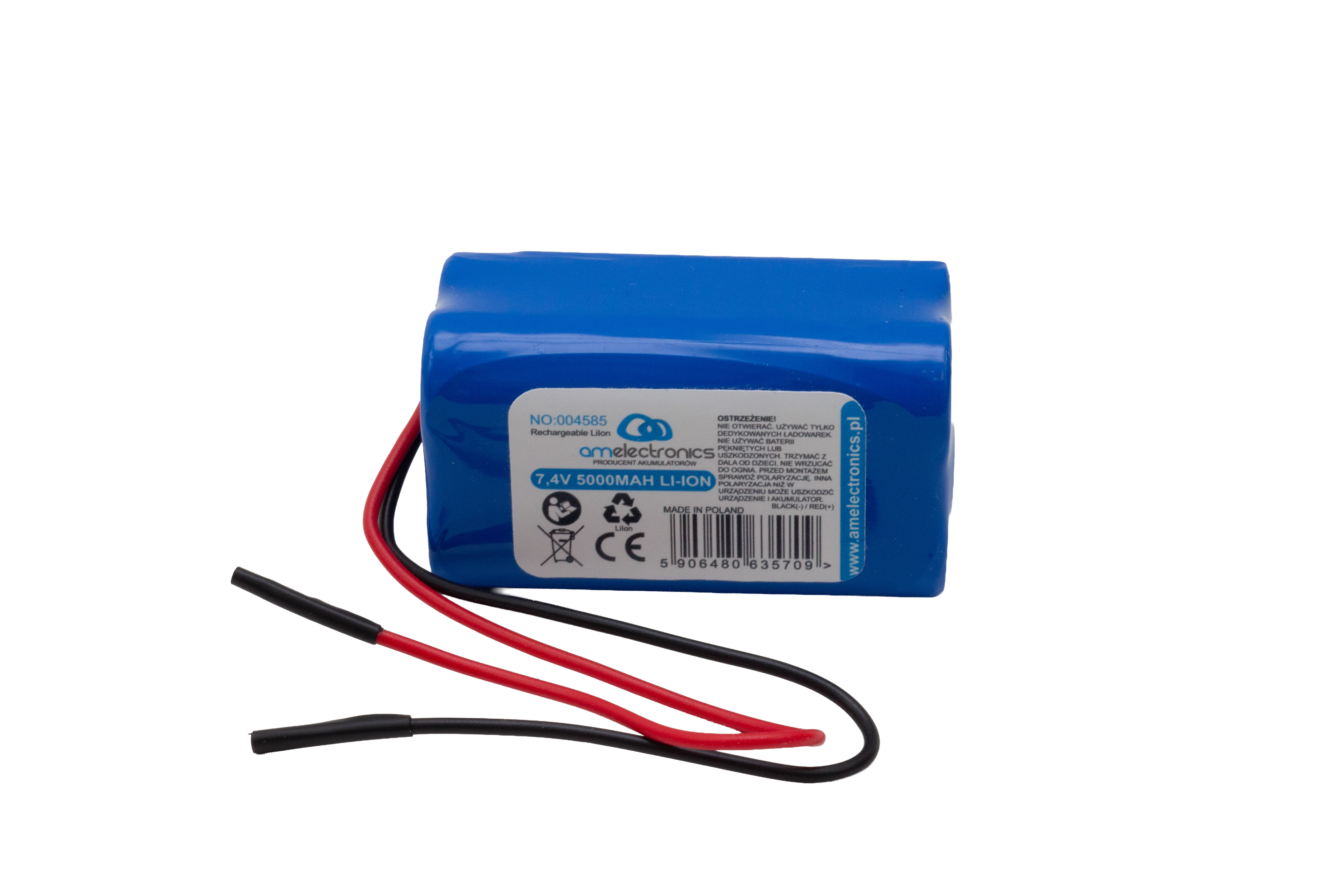 AKUMULATOR DO ŁÓDKI ZANĘTOWEJ 7,4V 5000MAH LI-ION (4585)