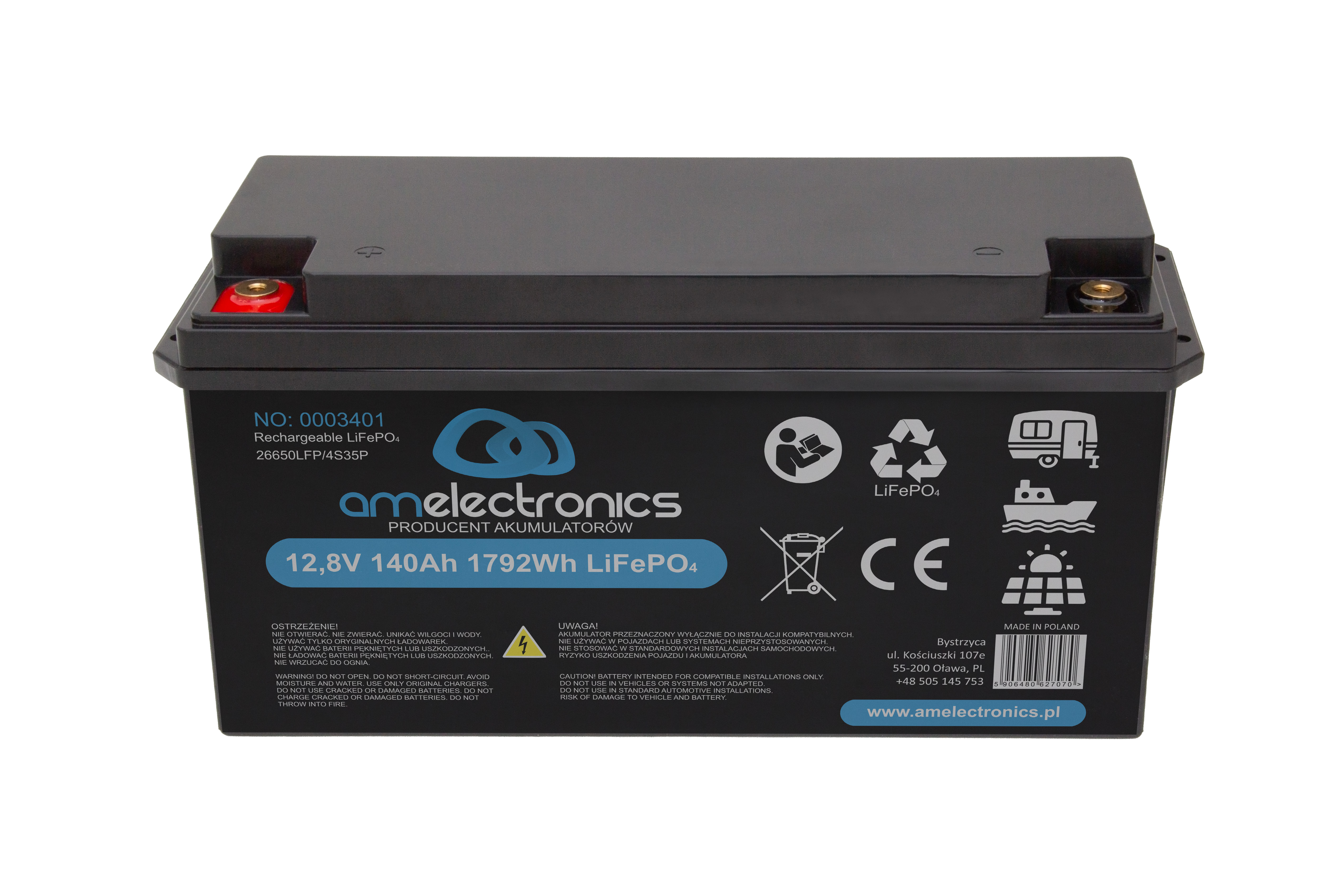 Akumulator 12,8V 140Ah LiFePO4 (3401)