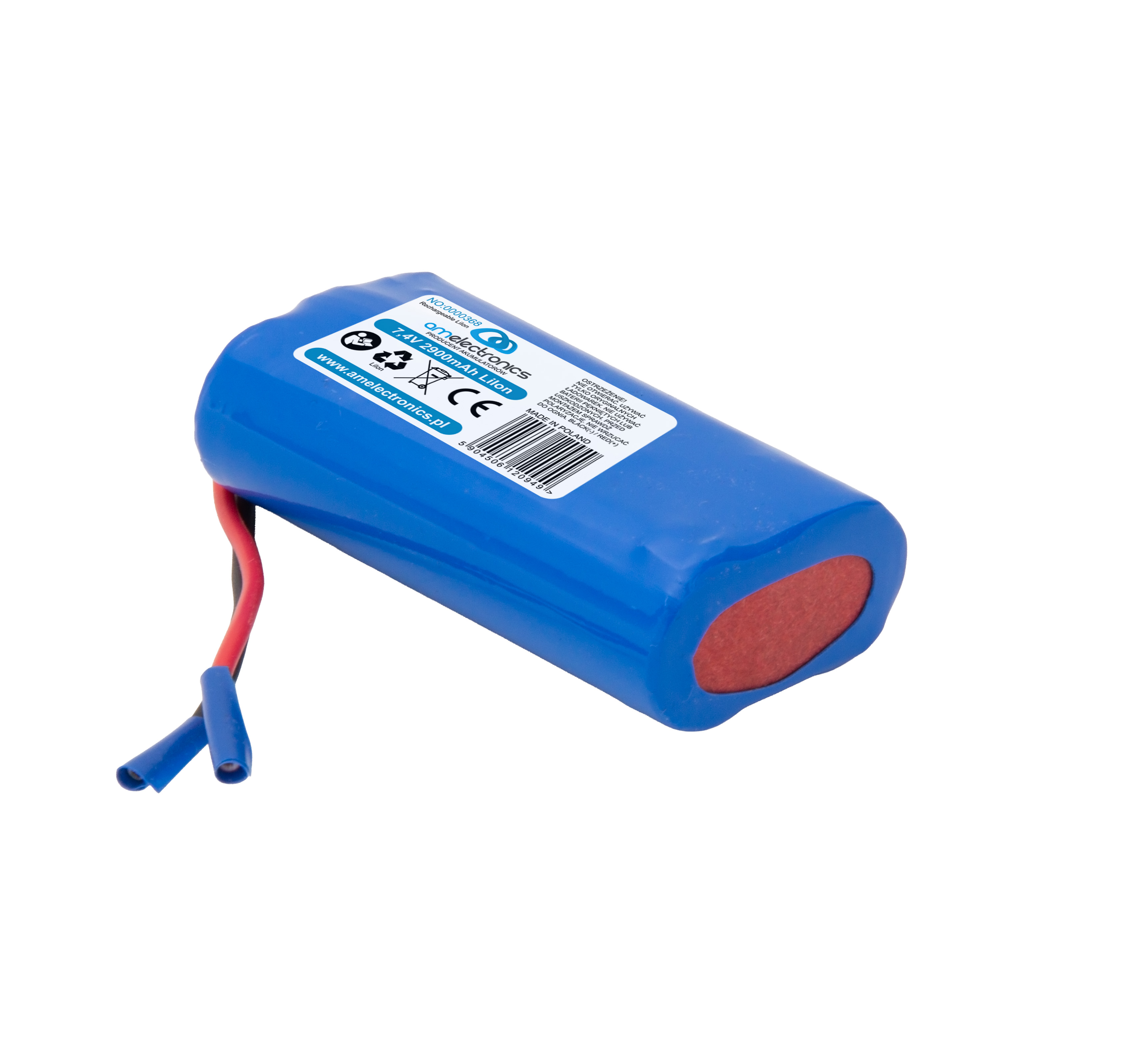 Pakiet Li-Ion 2S1P 7,4V 2900mAh z BMS i kabelkami (0368)