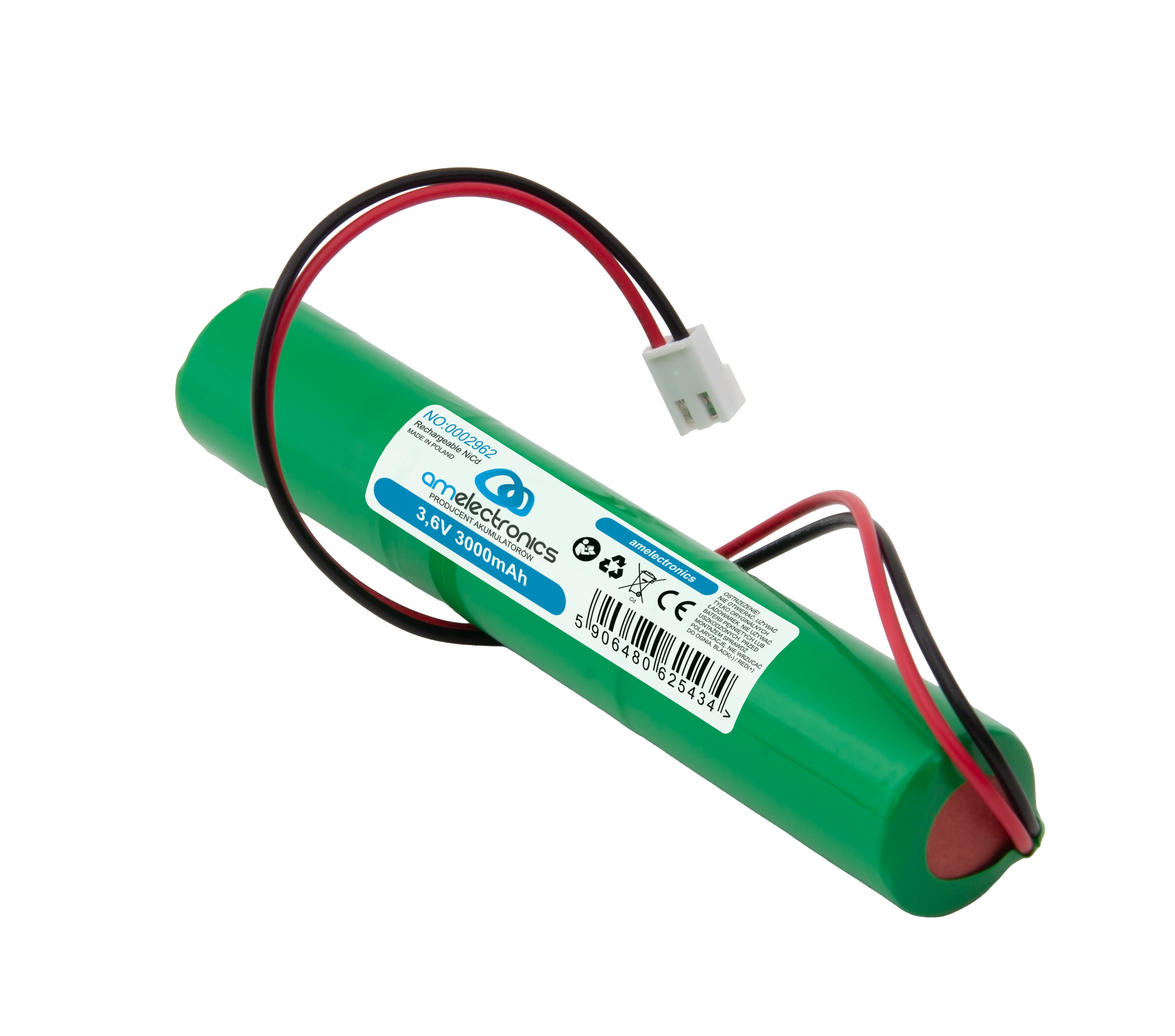 AKUMULATOR DO LAMP AWARYJNYCH 3,6V 3000mAh Ni-Cd (2962)