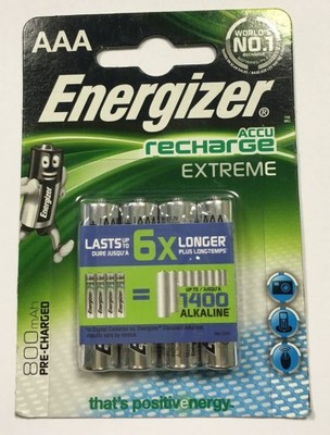 4x AKUMULATORKI baterie ENERGIZER R6 AAA 800 mAh