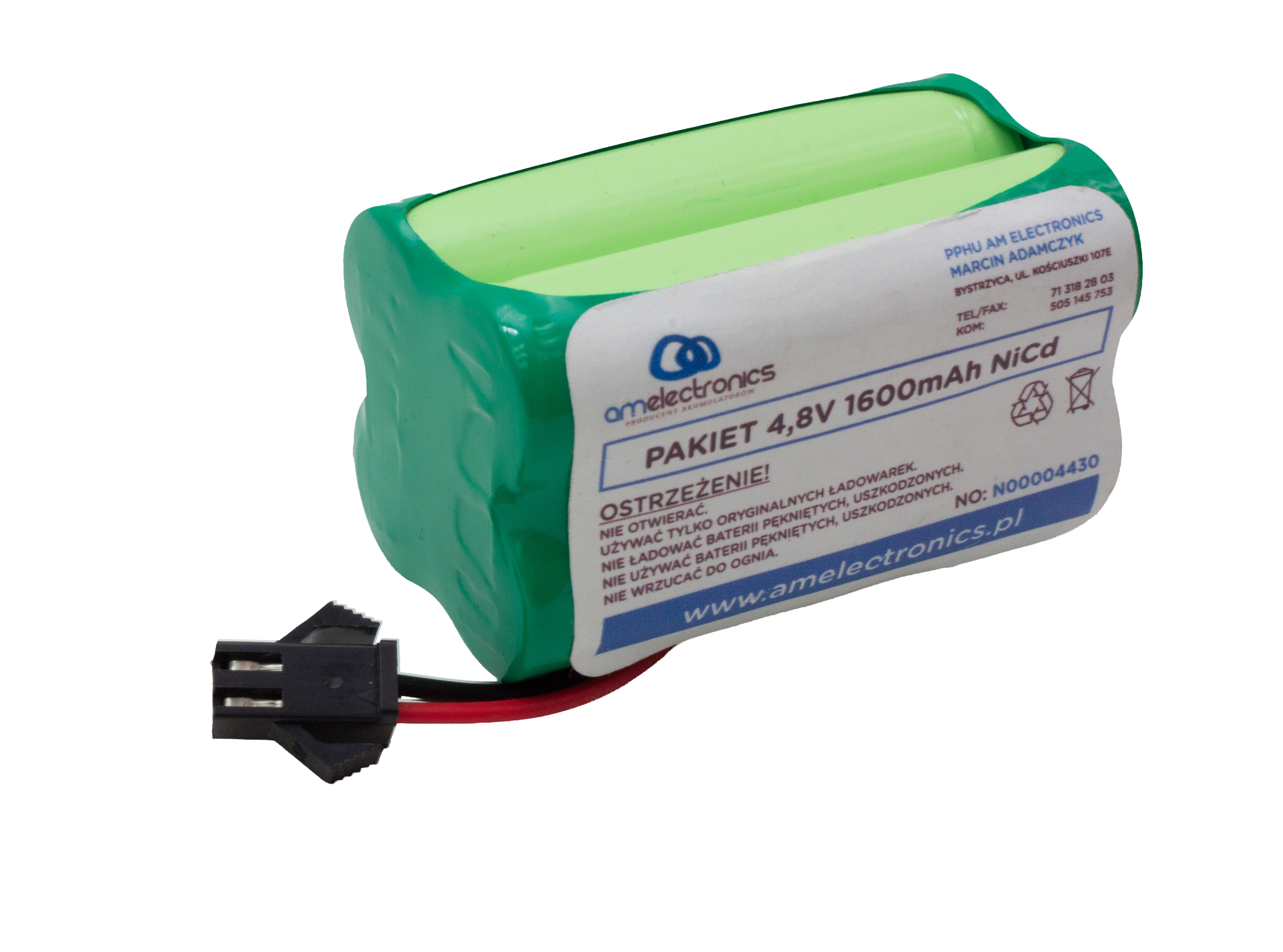 PAKIET 4,8V 1600MAH AA NIMH JST SM-2P (0989)