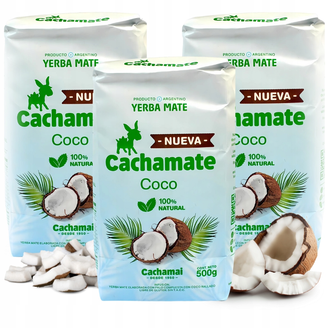 Zestaw Yerba Mate Cachamate Coco (kokosowa) 3x500g 1,5kg