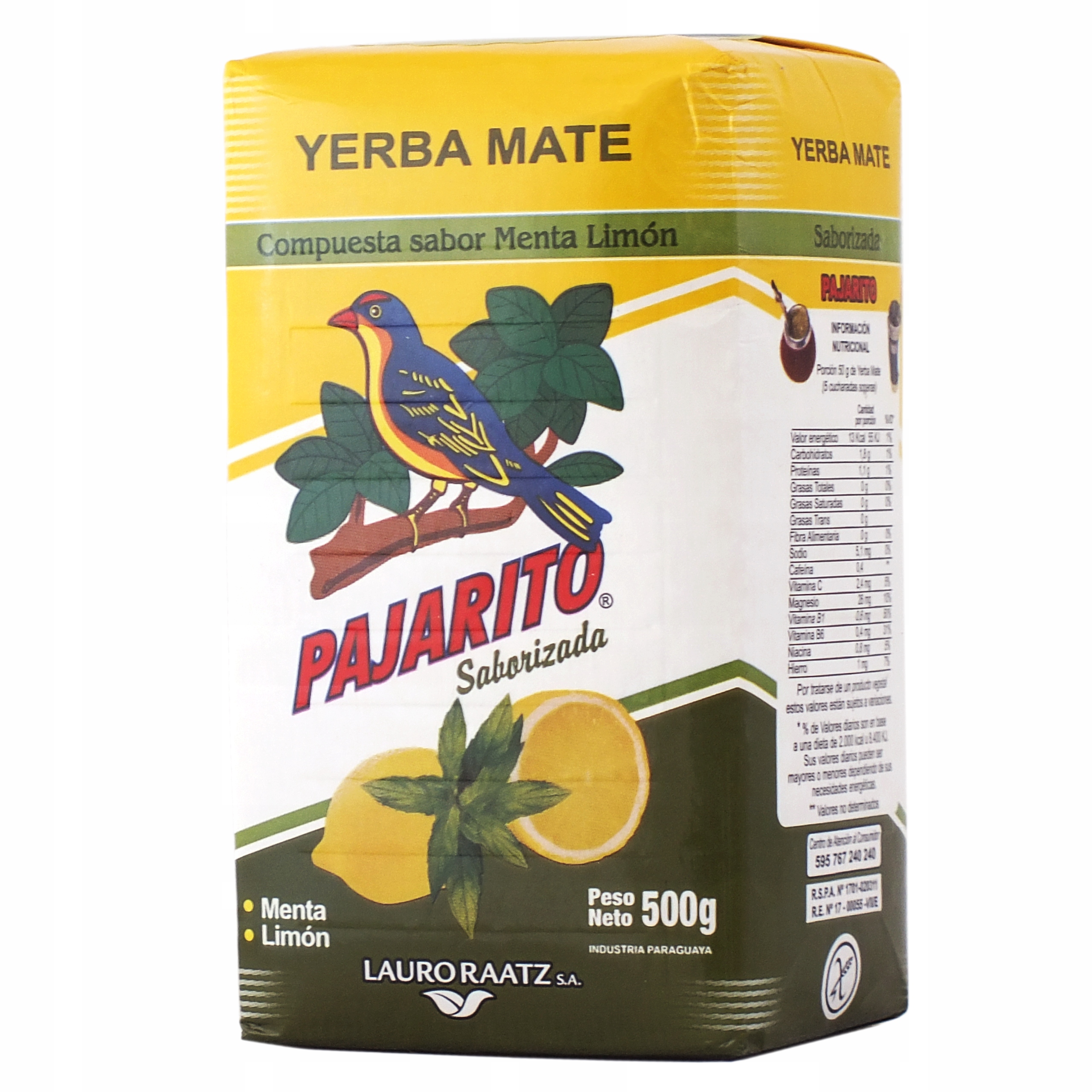 Yerba Mate Pajarito Menta Limon 2x500g 1kg