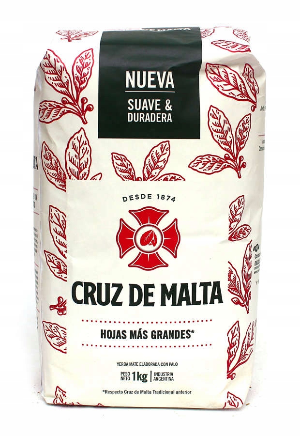 Yerba Mate Cruz de Malta Tradicional Elaborada Con Palo 1000g 1kg