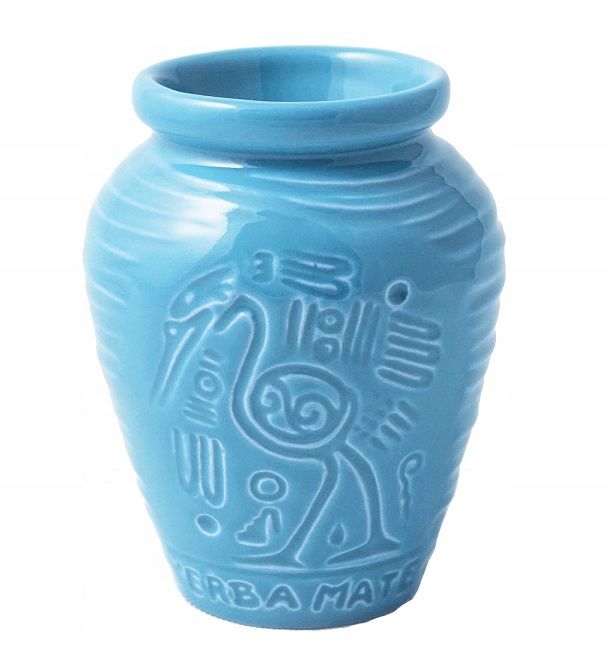 Matero do Yerba Mate Ceramiczne AZTEK 280 ml - Niebieskie