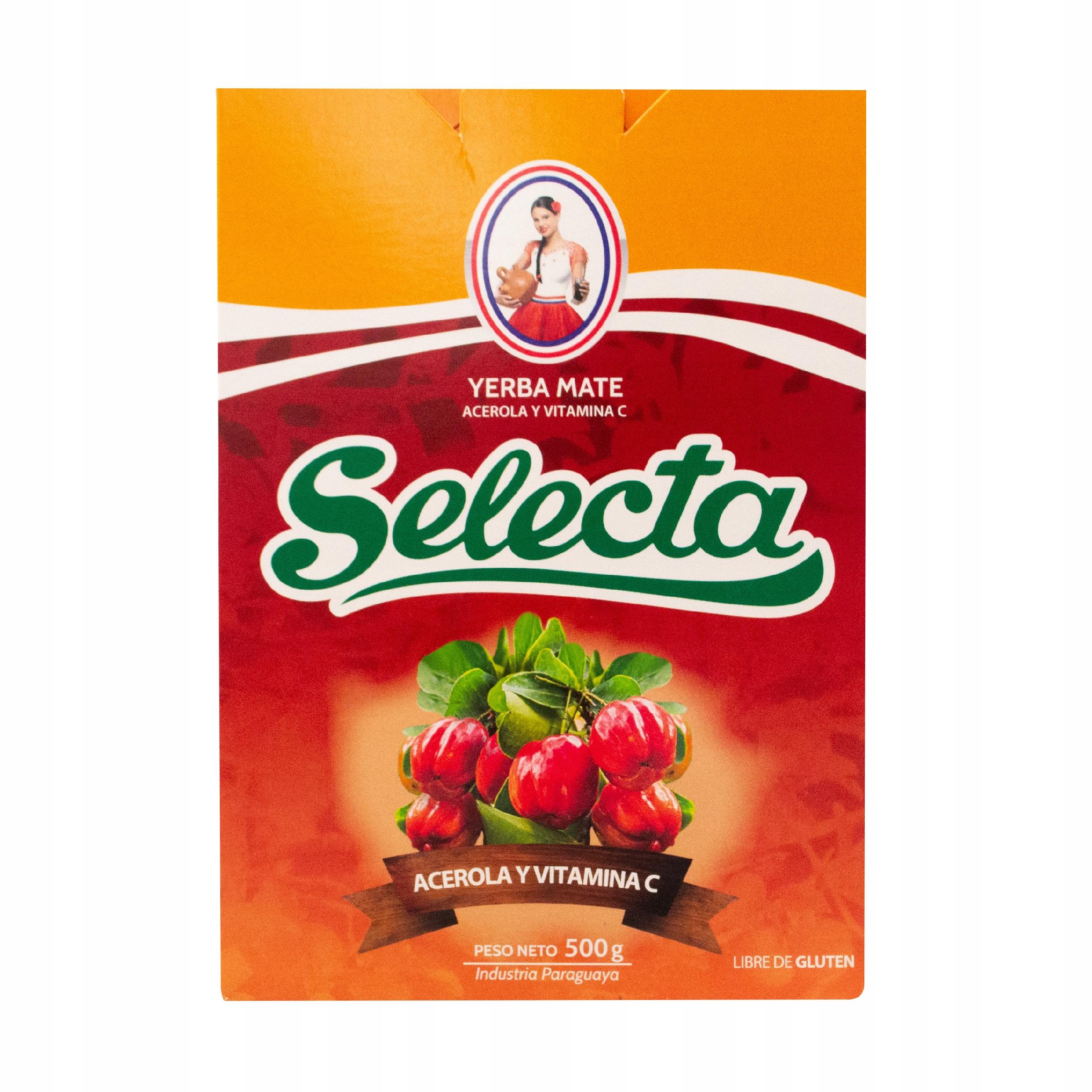Yerba Mate Selecta Acerola Y Vitamina C 0,5kg 500g