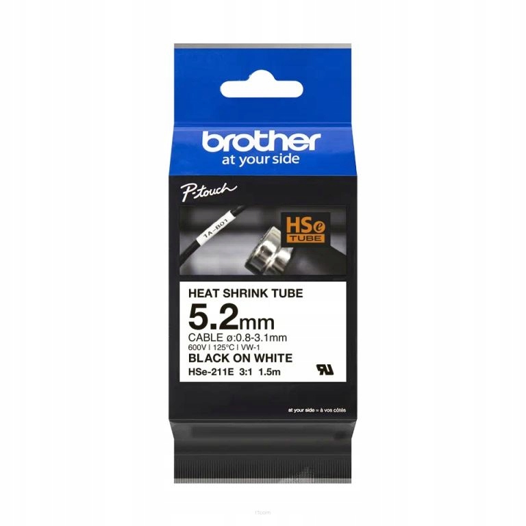 Oryginalne rurki termokurczliwe Brother HSE-211E 5,2mm