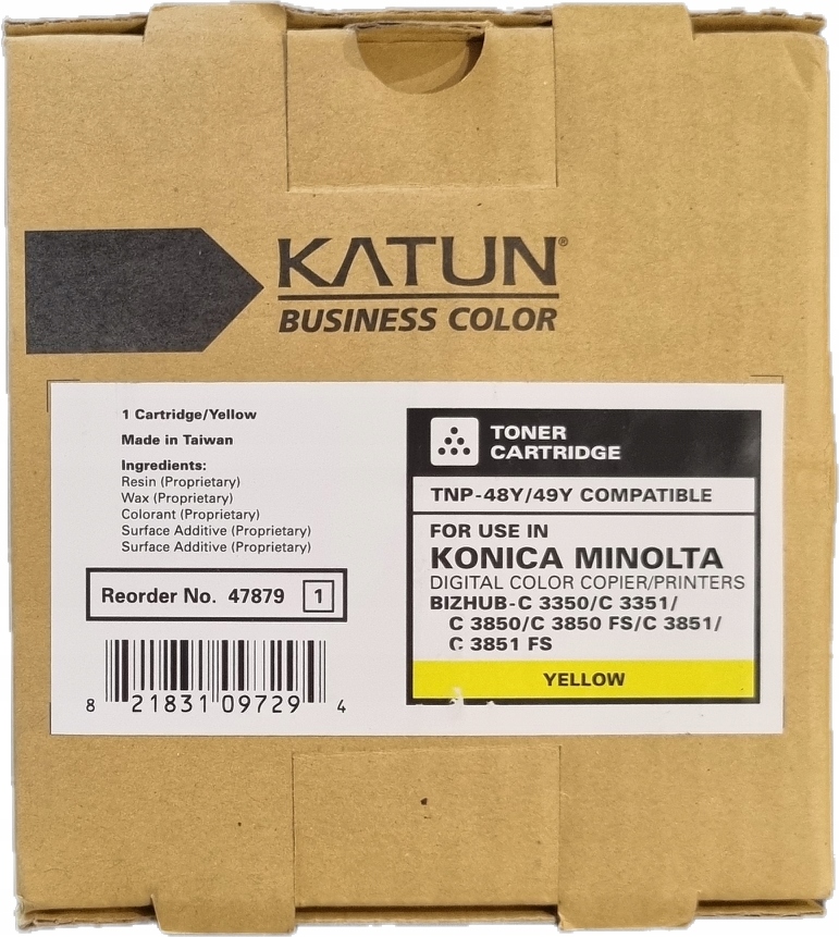 Toner Katun TNP48Y / TNP49Y 47879 Konica minolta bizhub C3350 C3850 C3850FS